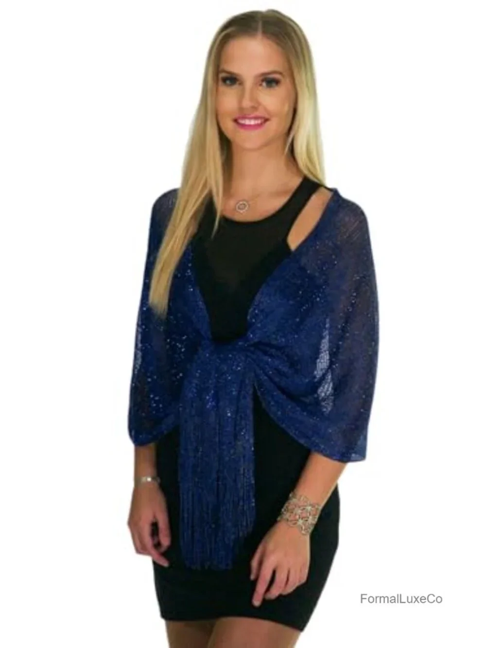 Metallic Glitter Shawl Wrap for Women - Lightweight Polyester Pashmina Evening
